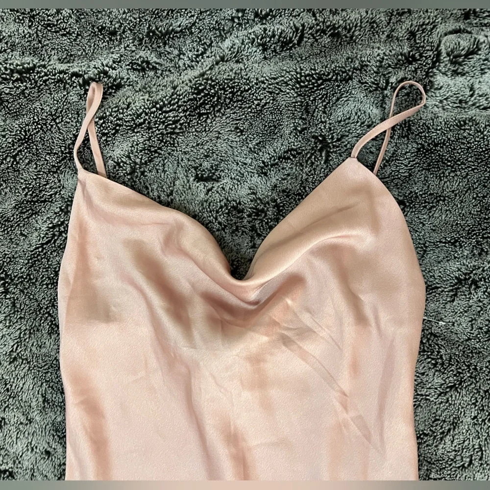 Marshalls Satin Pink Cowl Neck Dress - Picture 3 of 9